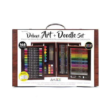 Art 101 Deluxe Art & Doodle Wood 168-Piece Art Set 53168MB